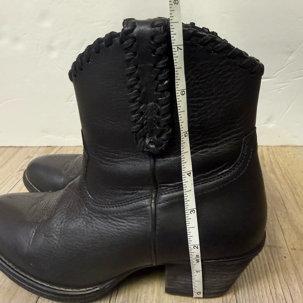 Shyanne Western Boots Women's Low Black Braided Edge Booties -  Size 7 M Leather - Picture 14 of 16